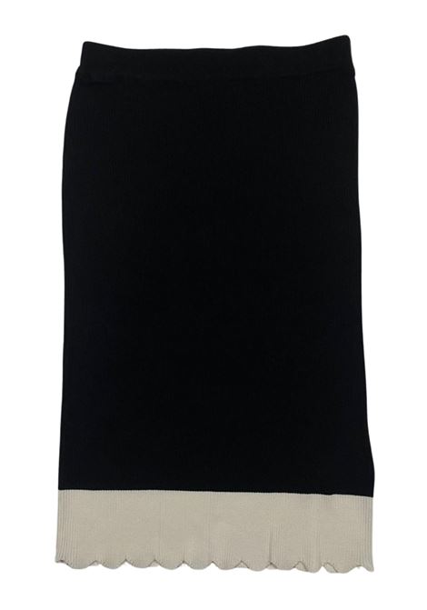 Black viscose skirt for girls Manila Grace | 153GMJS25/SUNERO